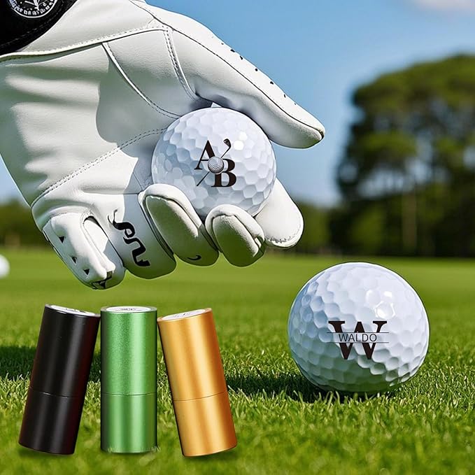 Custom Golf Ball Stamp - Personalized Golf Balls Marker Stamp with Monogram Design - Waterproof Logo Golf Ball Stamper Golf Accessories - Customized Father's Christmas Birthday Gift for Dad Son