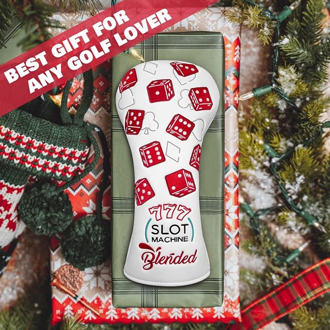 Golf Club Covers Lucky 777 Blade Putter Headcover Golf Driver Covers Fairway Wood Headcover Hybrid Head Cover Blade Putter Cover Leather 3 Wood Headcovers Golf Headcovers for All Brand