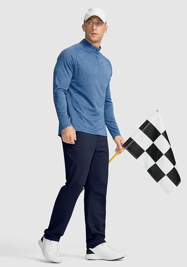 Soothfeel Men's Fleece Lined Pants 30"/32"/34" Golf Work Dress Pants Casual Insulated Warm Winter Trousers with Pockets