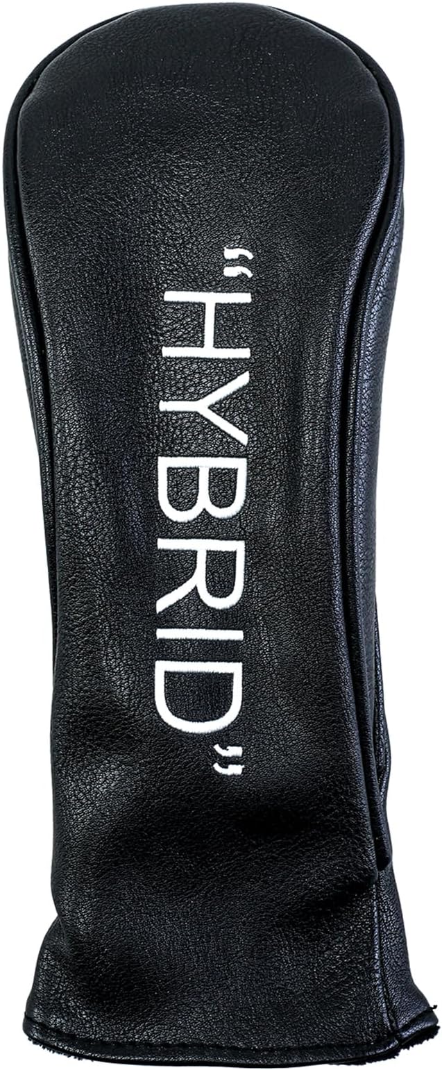 Golf Club Covers – Leather Driver Headcover, Fairway Wood, 3 Wood, Hybrid, Fits Mallet Blade Putter Head Covers Alignment Stick Cover