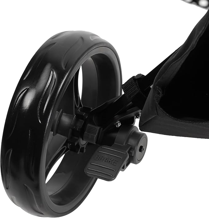 PRECISE Cruiser 3-Wheel Golf Push Cart with Stabilizer Rods & Foot Brake – Lightweight Folding Golf Trolley with Ergonomic Handle, Detachable Storage Bag & Scorecard Holder