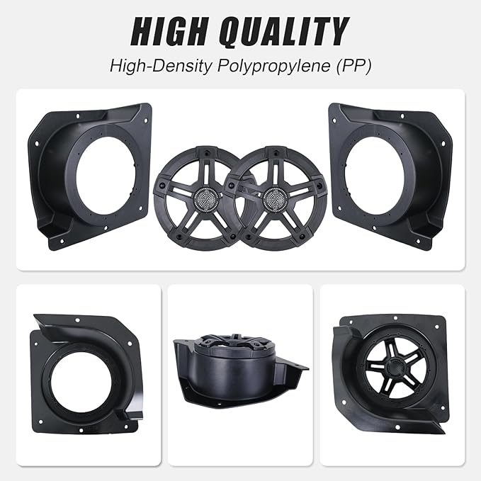 Under Dash Kick Speaker Pod Brackets for E-Z-Go TXT 1994+ Golf Cart Accessories, Front Kick Panels Loudspeaker Mount Support for 6.5" Speakers, High-Density PP Plastic, 2PCS