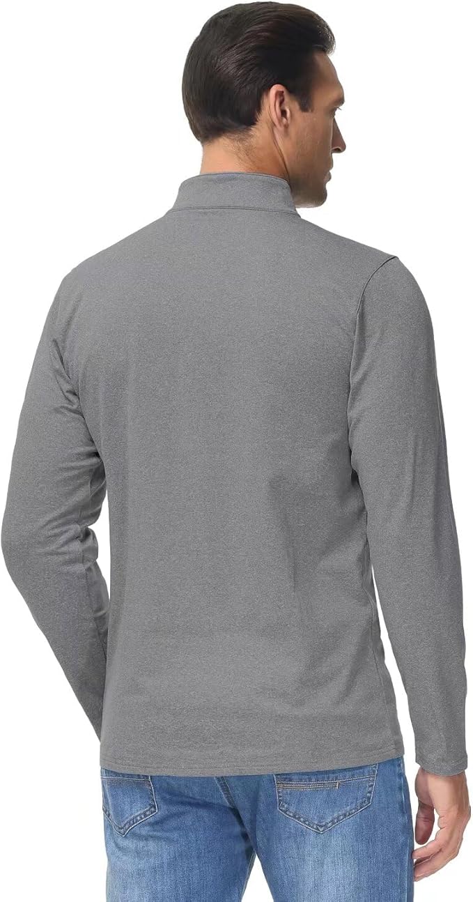 Boladeci Men's Quarter Zip Pullover Premium Fleece Lined Heather Long Sleeve Golf Shirts Midweight 1/4 Half Zip Sweatshirts