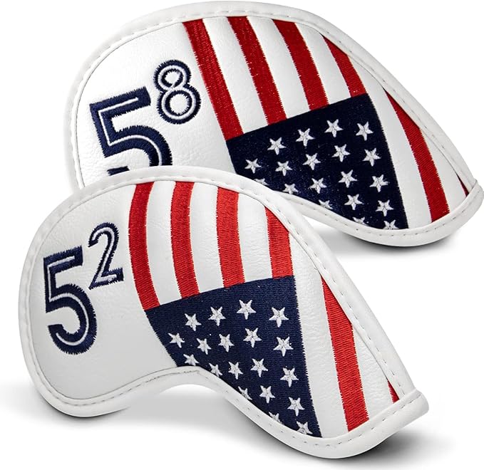 Golf Iron Head Covers Set Iron Headcover Wedge Cover Golf Iron Club Cover USA American Flag for PXG0311