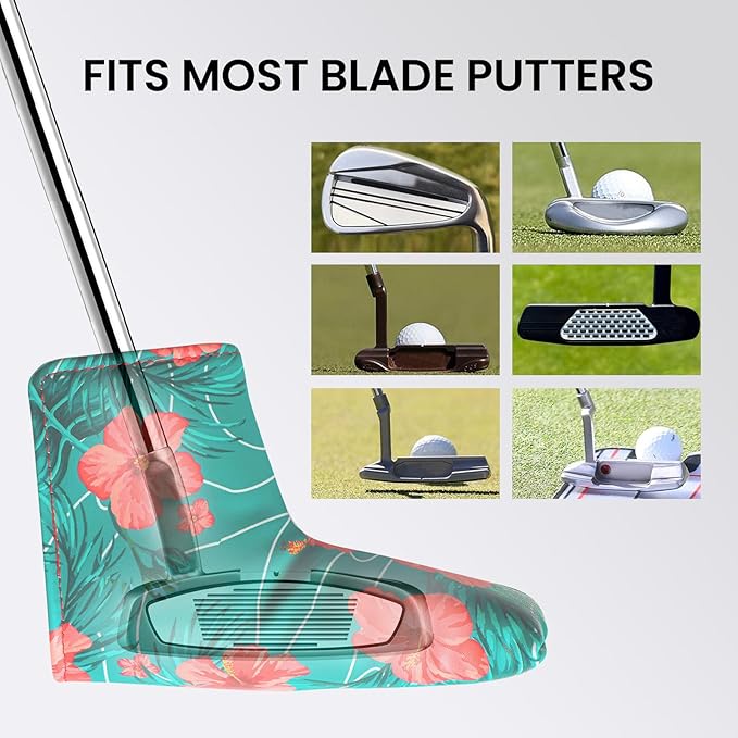 FINGER TEN Golf Blade Putter Cover Premium Synthetic Leather Stylish Design, Universal Headcover Waterproof Protection, Durable Headcovers Covers Fit Most Blade Putters for Men Women