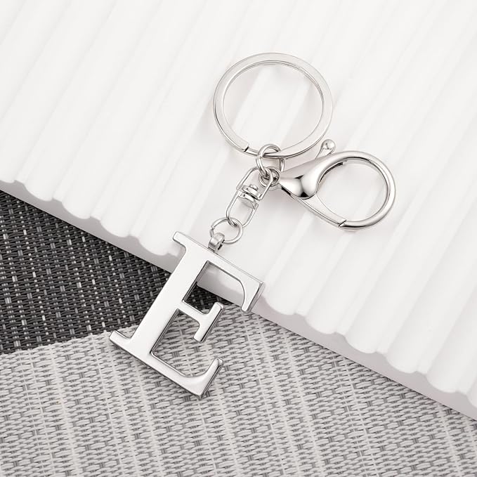 LAXPICOL Gold Letter A-Z Keychain for Women Bag Charms Purse Charms For Handbags Metal Alphabet Initial Letter Keychain