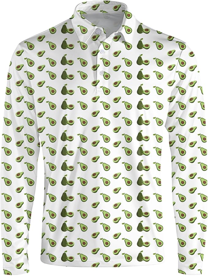Men's Long Sleeve Golf Shirt Quick Dry 3 Button Work Fishing Outdoor Casual Collar Shirt