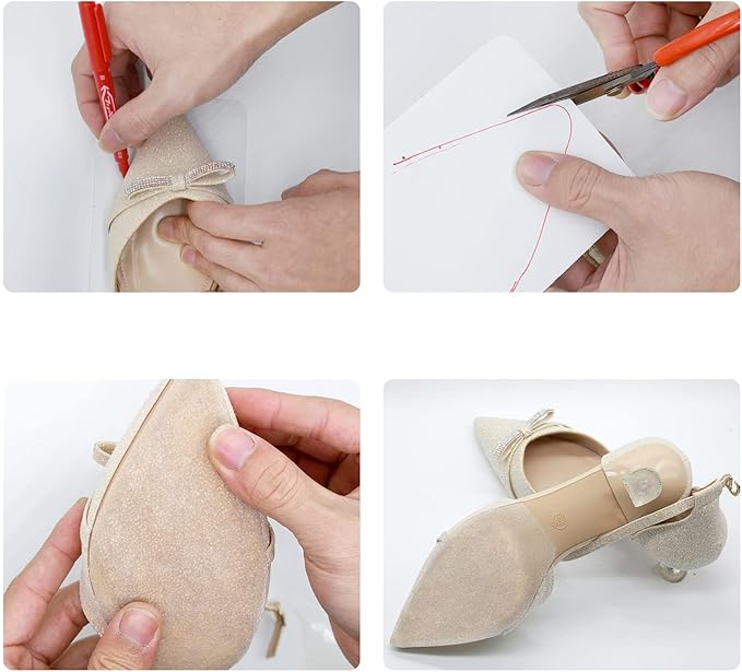 Sole Protector for High Heels, Shoes Grips on Bottom of Shoes,Shoe Bottom Protectors Anti Slip Grips Self Adhesive Silicone Non Slip Shoe Pads