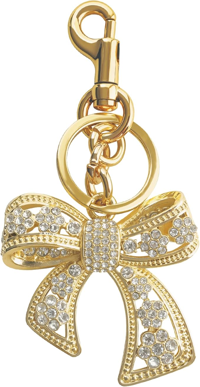 Sparkly Bow Bag Charm Rhinestone Bow Purse Charms Bows Keychain Women Bag Charm for Handbag