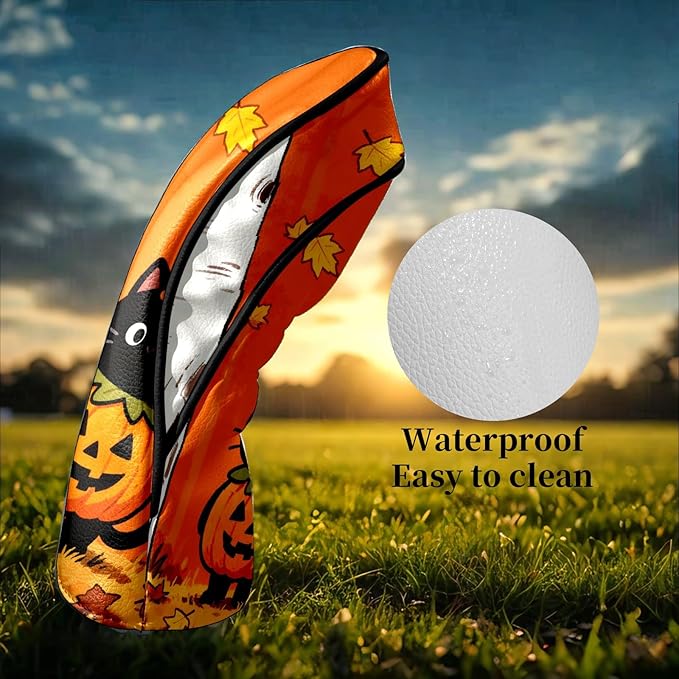 Golf Head Covers Leather Driver Headcover, Premium Golf Club Covers with Anti-Scratch Lining 1/3/5 Wood Head Covers for Golf Clubs for Women Men