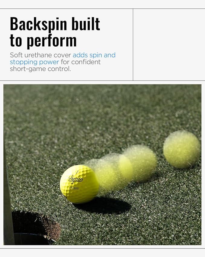 Legato Golf Balls LTX3085 | Maximized Distance with Soft Feel | 3 Piece | Urethane Cover | 85 Compression