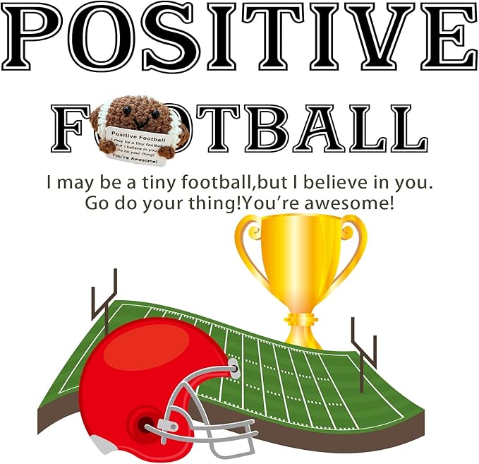 Funny Crochet Mini Football Gift for Football Lovers,Birthday Gifts for Men Women Footballs Players Emotional Support Crochet