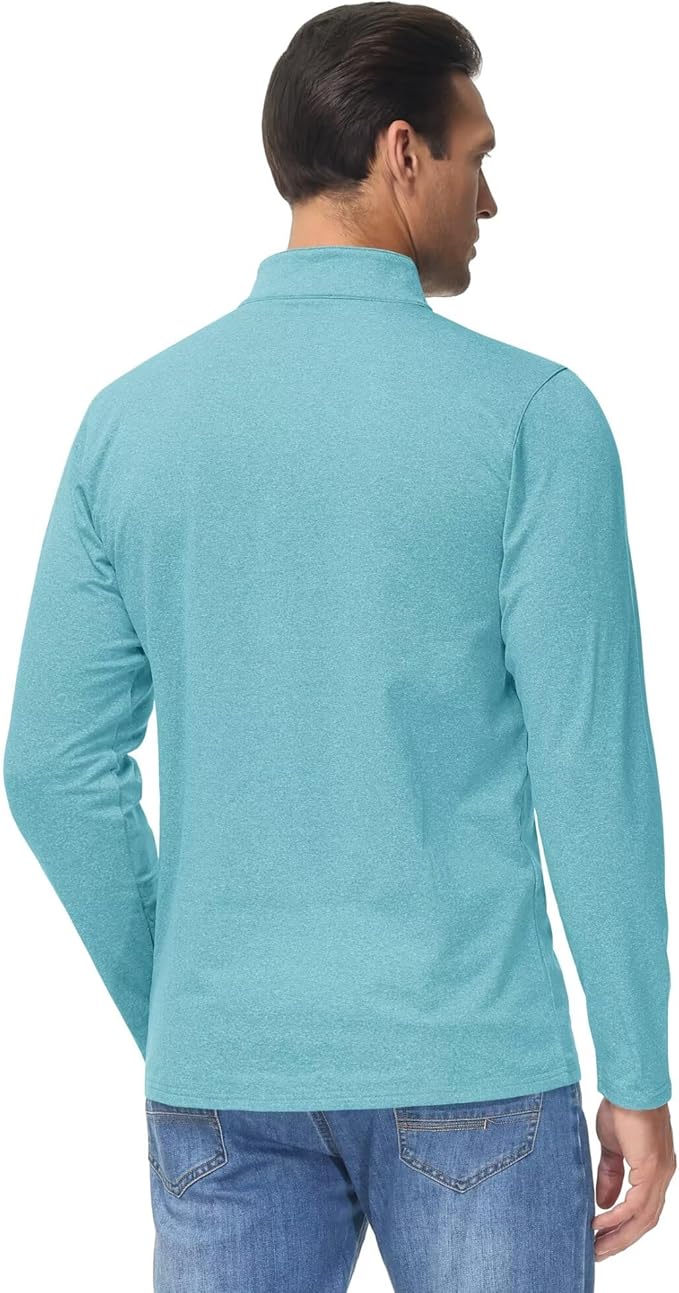Boladeci Men's Quarter Zip Pullover Premium Fleece Lined Heather Long Sleeve Golf Shirts Midweight 1/4 Half Zip Sweatshirts