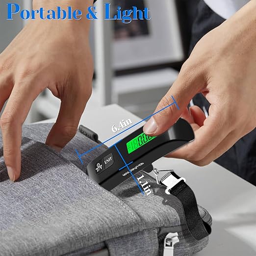 Luggage Scale, Portable Luggage Weight Scale 110lb/50kg with LED Display, Luggage Scale Travel Digital for Weighing Luggage, Backpacks, Fruits and Pets (Black)