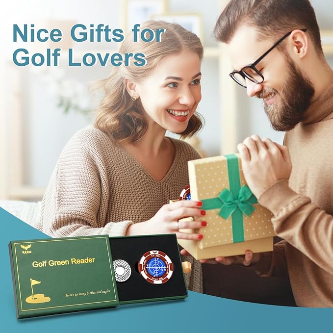 SlopeVision Pro Golf Green Reader with Hat Clip, Horizontal Bubble Level & Golf Ball Marker – High Precision Green Reading Aid, Ideal Golf Gift for Men & Women