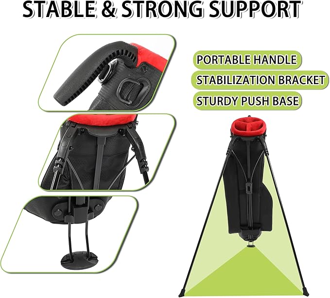 Golf Stand Bag,Lightweight Small Golf Bag,Medium Golf Carry Bag, 2-3Way Divider Men and Women with Adjustable Shoulder Strap Multiple Pockets with Golf Putter Covers