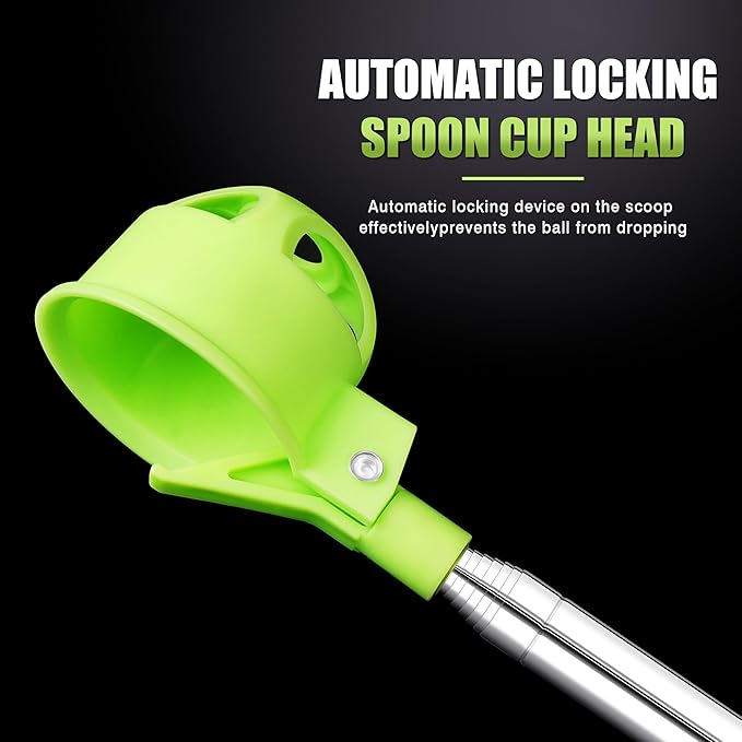Golf Ball Retriever for Water，9Ft/12Ft/14.5Ft/16.3Ft Telescopic Stainless Steel with Locking Clip Golf Ball Retriever