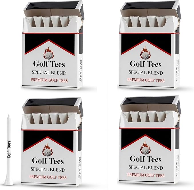 Premium Bamboo Golf Tee 83mm (3.25") Tees | Golf Gifts for Men | Funny Golf Accessory for Golfers | Vintage-Style Tee Case Golf Accessories for Men or Women
