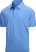 Esabel.C Jacquard Golf Shirts for Men Moisture Wicking Short Sleeve Performance Dry Fit Active Mens Polo Shirts