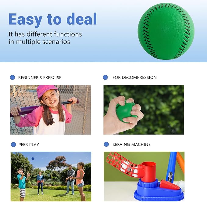 Soft Baseballs, Foam Training Baseball 12 Pack for Kids Regulation Size Foam Baseballs for Soft & Safe Throwing, Catching and Batting Practice