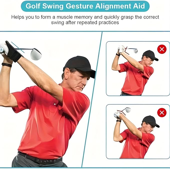 Golf Wrist Training Aid Adjustable Golf Wrist Trainer Correct Develop Muscle Memory Practice Tool Hinge Trainer Swing Training Aid Swing .-