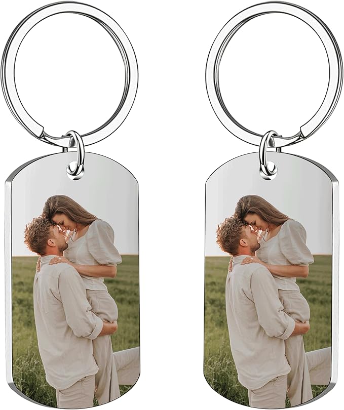 Custom Keychains with Picture Personalized Photo Logo Text Customized Key Chain for Boyfriend Dad Men Women Gifts