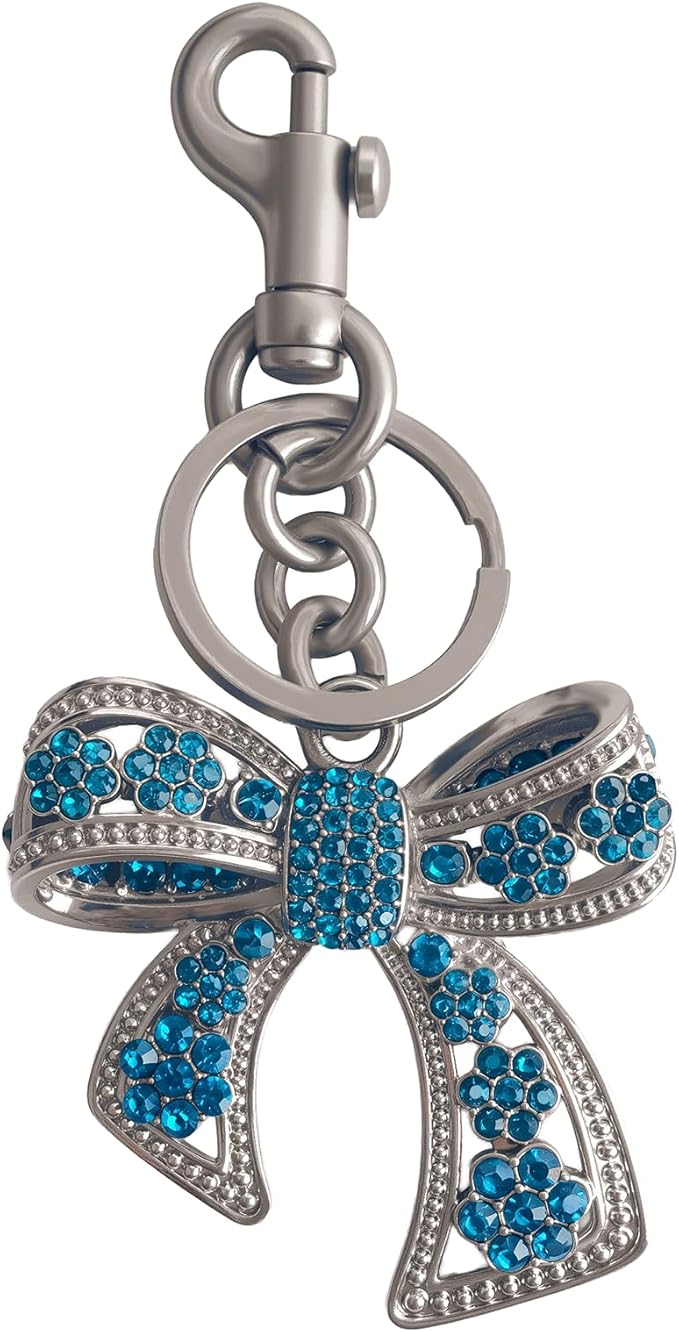 Sparkly Bow Bag Charm Rhinestone Bow Purse Charms Bows Keychain Women Bag Charm for Handbag