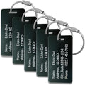 5 Pack Custom Engraved Luggage Tags, 3.8 x 2 inches Waterproof Personalized Luggage Tags, Aluminum Personalized Bag Tags for Suitcases/Backpack/Luggage Accessories [Black]