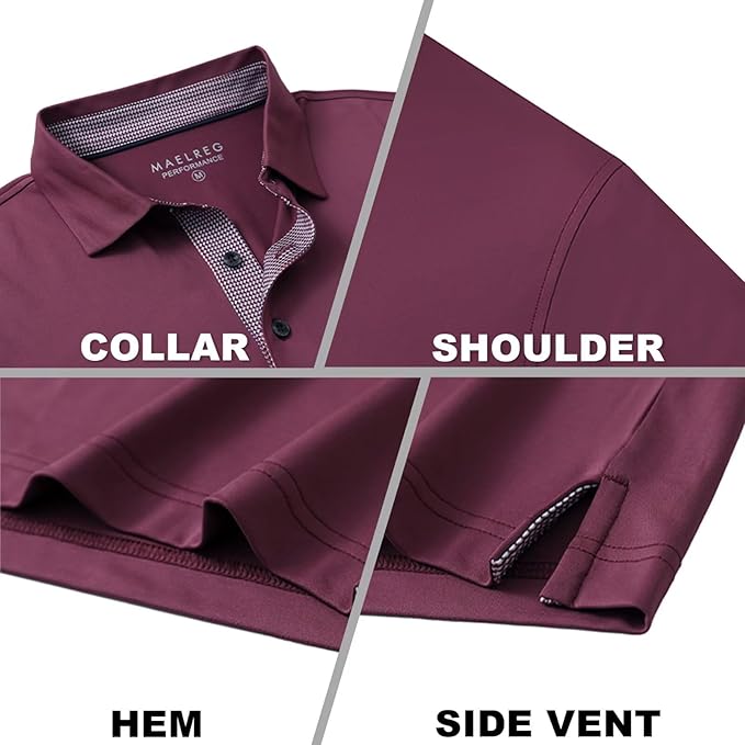 Mens Polo Shirts Short and Long Sleeve Casual Solid Stylish Dry Fit Performance Designed Collared Golf Polo Shirts for Men