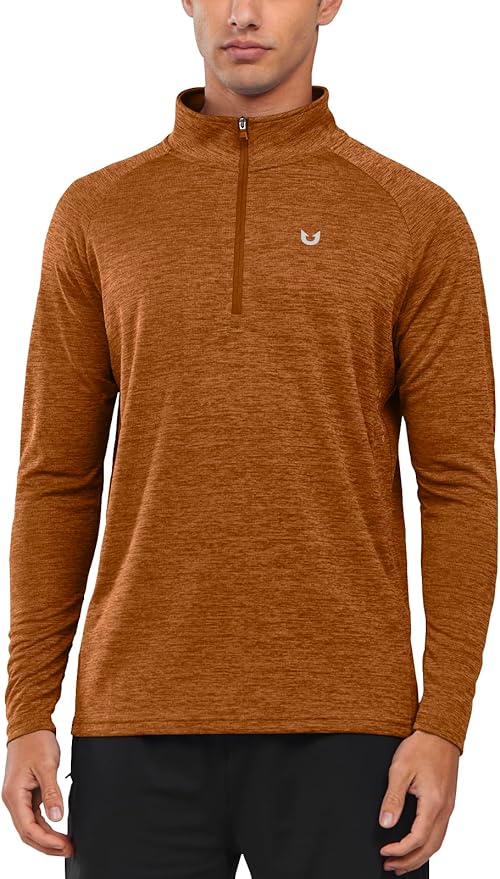NORTHYARD Quarter Zip Pullover Men Running Shirt Long Sleeve Moisture Wicking Quick Dry Athletic Workout Shirts