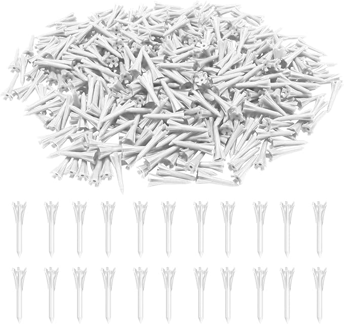 Golf Tees Plastic 1 1/2 inch Value 300 600 Pack, Upgrade More Unbreakable Bulk Stable Reduce Friction Side Spin Tee for Men Women Ladies