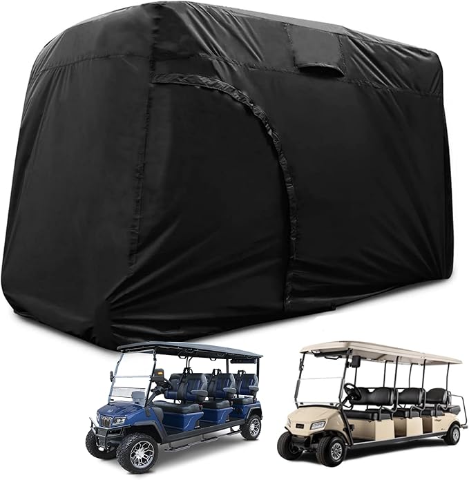 Golf Cart Cover 2/4/6 Passenger, Waterproof Golf Cart Rain Covers, Heavy-Duty All Weather Protection Cover for EZ GO Yamaha Club Car Enclosure Accessories