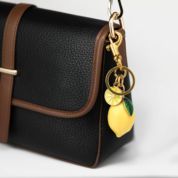 Cherry Bag Charm for Handbag, Big-Apple Strawberry Fruit Bag Charm Cherry Car Accessories KeyChain