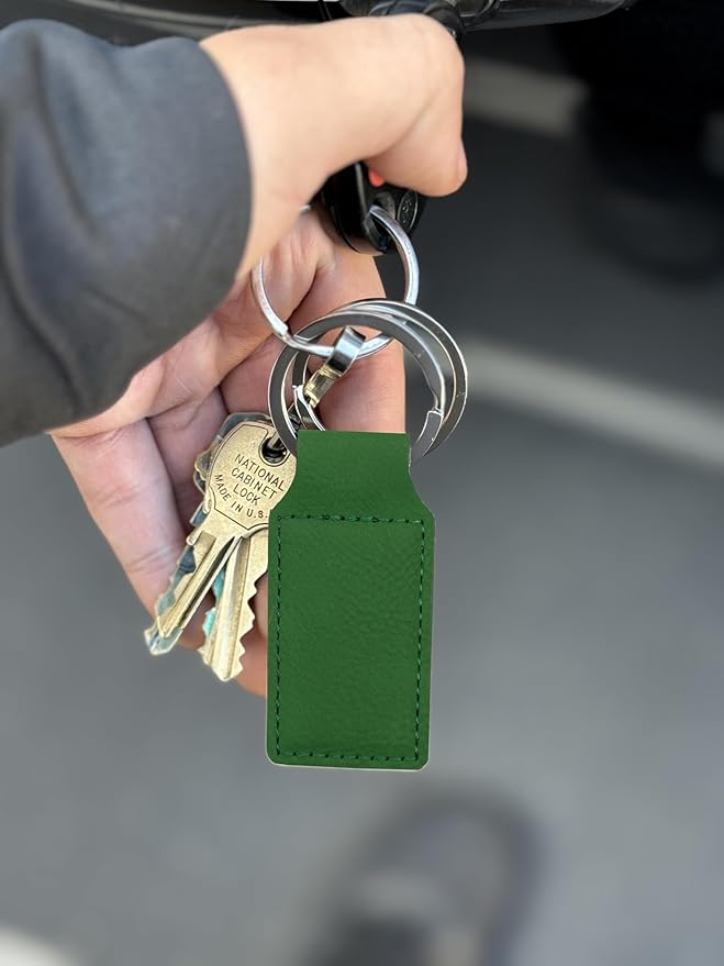 LaserGram Rectangle Keychain, Golfer Golfing, Personalized Engraving Included