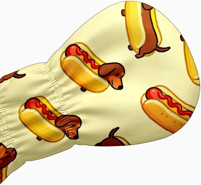 3 Pack PU Leather Golf Club Head Covers - Driver, Fairway Wood & Hybrid, Funny Golf Accessories, Ideal Golf Gift Colorful Line Seashell
