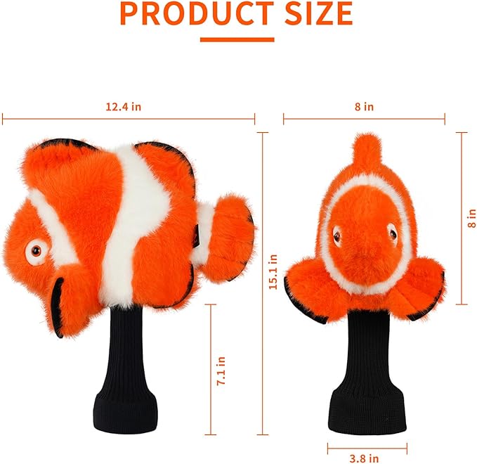 Golf Club Driver Headcovers Funny Animals Elephant Bear Driver Head Cover fits up to 460cc Driver Clube Head Great Gift Idea for Men Women Who Love Golf Also for Kids (Bear)