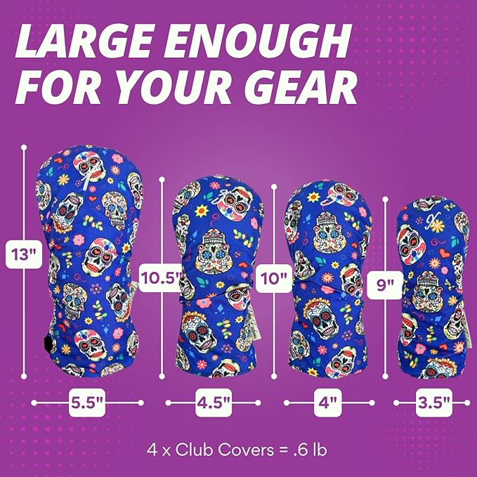Taboo Fashions Resort Collection Golf Club Covers for Women - Numbered Golf Headcovers Set for Driver, Fairway and Hybrid Clubs - Weather Resistant, Pack of 4
