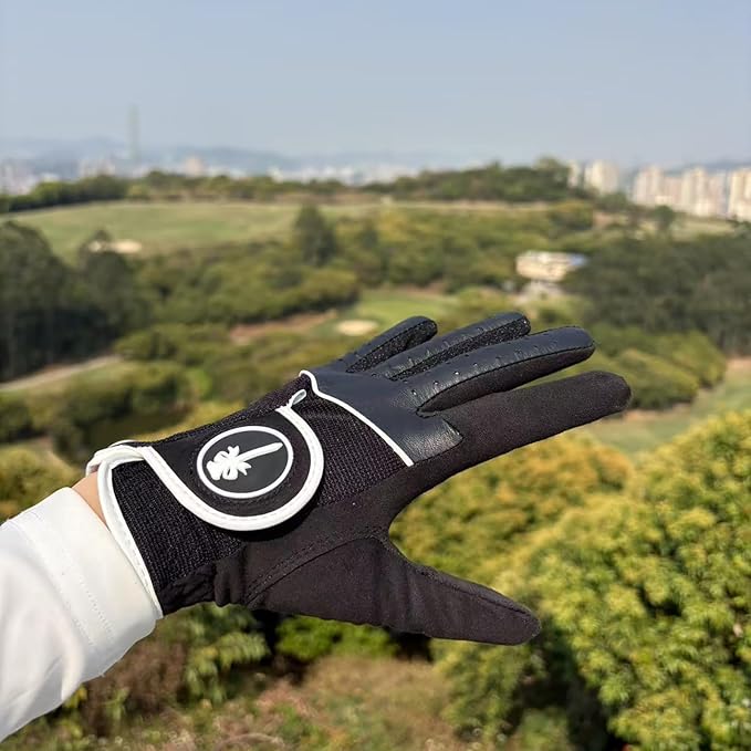 PINKTEE Women's RainGrip Golf Glove Left Hand All Weather Ladies Soft Golf Gloves with Marker for Hot Wet Weather