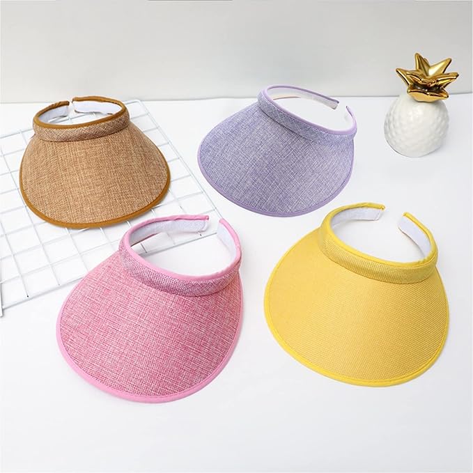Cloth Covered Slip-On Visor for Women, Adjustable Cap Sports Sun Visors for Men