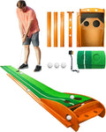 Golf Putting Green with Auto Ball Return for Indoor Outdoor Practice, Putting Mat Training Aid with Alignment Guide Non-Slip Base for Home Backyard Office, Golf Gifts for Dad Men Women