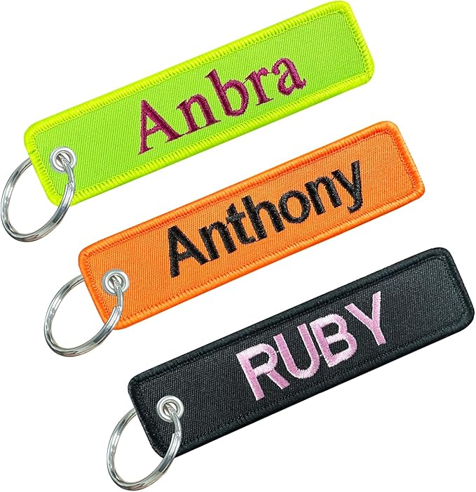 silkmilk Personalized Keychains, Customized Embroidered Key Tags, Luggage Tags, Key Ring Accessories, Gifts for Men & Women