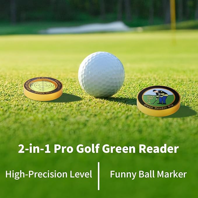 High Precision Golf Green Reader Funny Ball Marker Golf Putt Training Aid Bubble Level Golf Accessories Gifts for Men Women