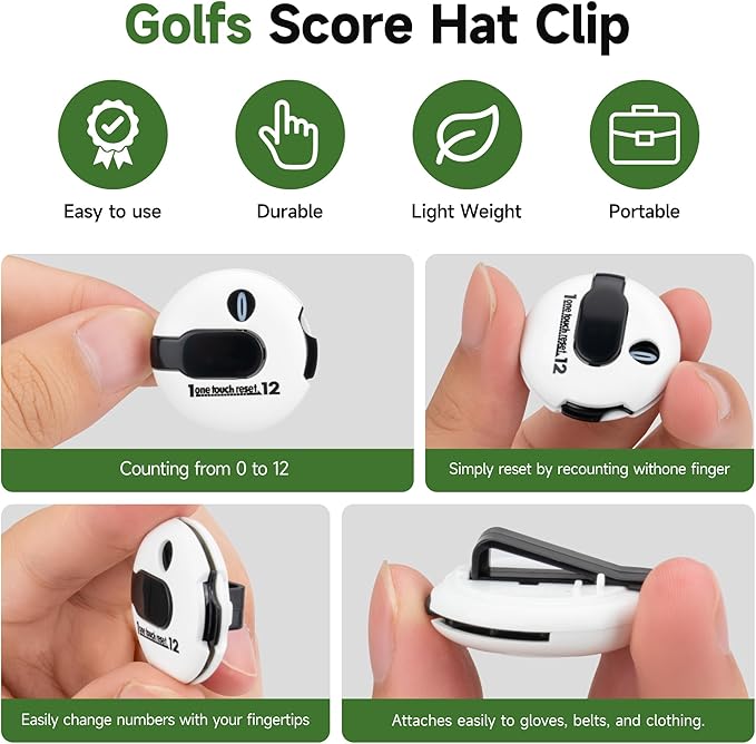 Golf Essentials Kit | Must Have Golf Accessories - Golf Green Reader, Divot Repair Tool, Golf Ball Marker, Golf Score Counter, Golf Tee Holder, Golf Impact Tape, Golf Gifts for Men