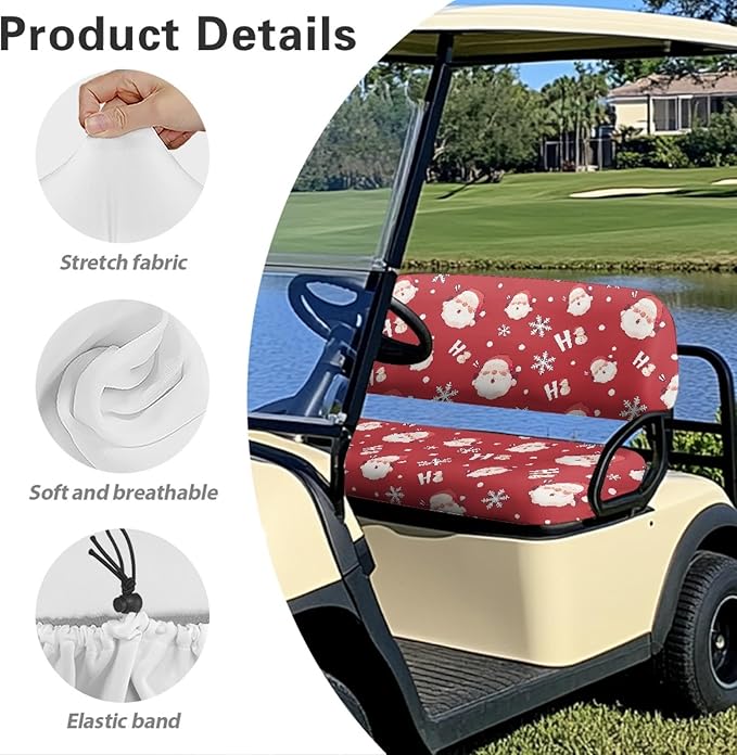 Fashion Print Golf Cart Seat Covers 2 Passenger Golf Cart Backrest Cover Golf Cart Seat Towel Gift for Friends