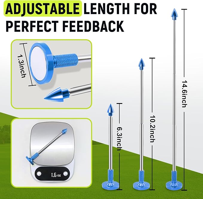 THE GOLFER STORE Golf Alignment Rods, Golf Club Alignment Stick Corrector Magnetic Golf Swing Trainer Aid Help Visualize and Align Your Golf Shot Length Adjustments