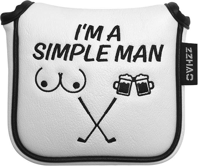 ZZHAO Golf Putter Cover - Funny Magnetic Mallet Putter Cover - Fits Most Mallet Putters - Golf Gifts for Dad - 5.5 x 4.7 x 1.2 Inches