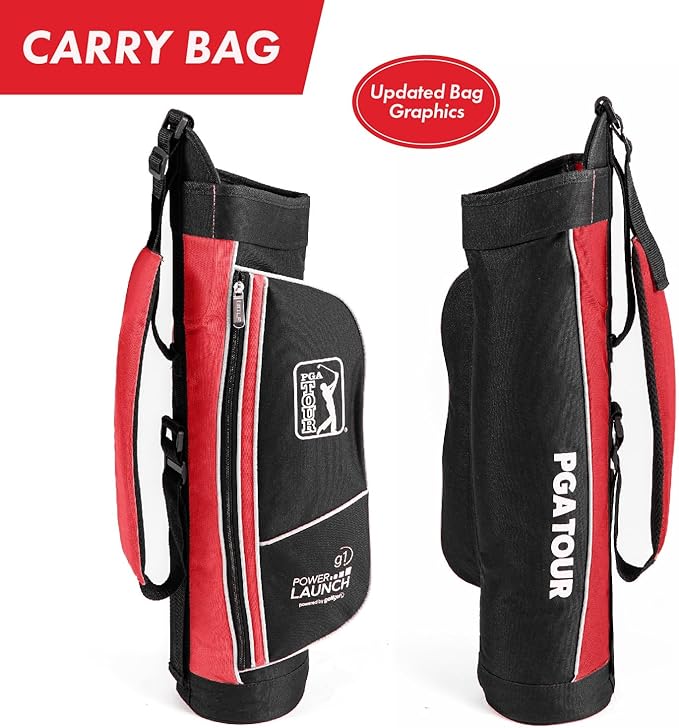 PGA Tour Youth Golf Club Set – Ages 3-5 (3’6”-4’1”) and 5-8 (4’1” - 4'8") Right and Left Handed Beginner Junior Golf Clubs with Lightweight Golf Bag, Mallet Putter, Driver by Golfgen