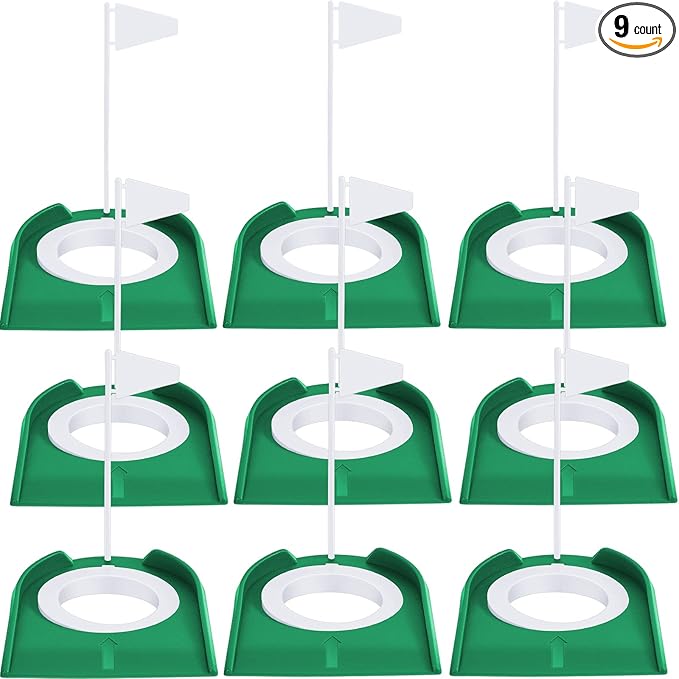 Sotiff Golf Putting Practice Cup Hole Training Aids Golf Accessories Training Putters with Plastic Flag for Adult Green Office Garage Yard Indoor Outdoor Practice(White)