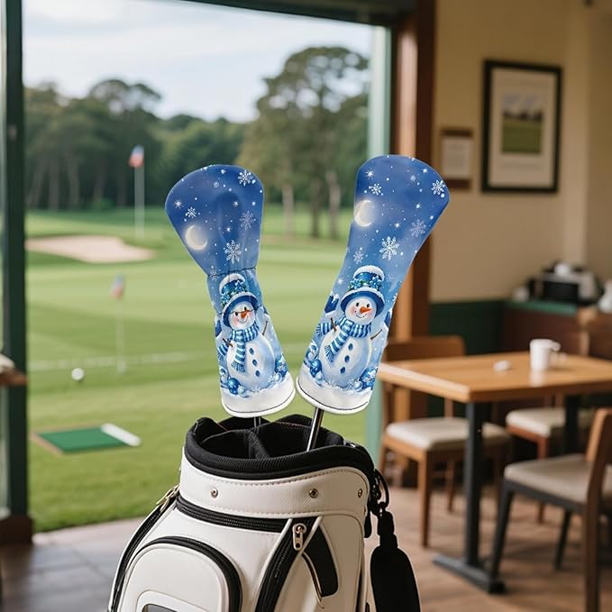 Golf Club Head Covers for Club Protective, Waterproof PU Leather Driver Fairway Wood Hybrid Head Cover