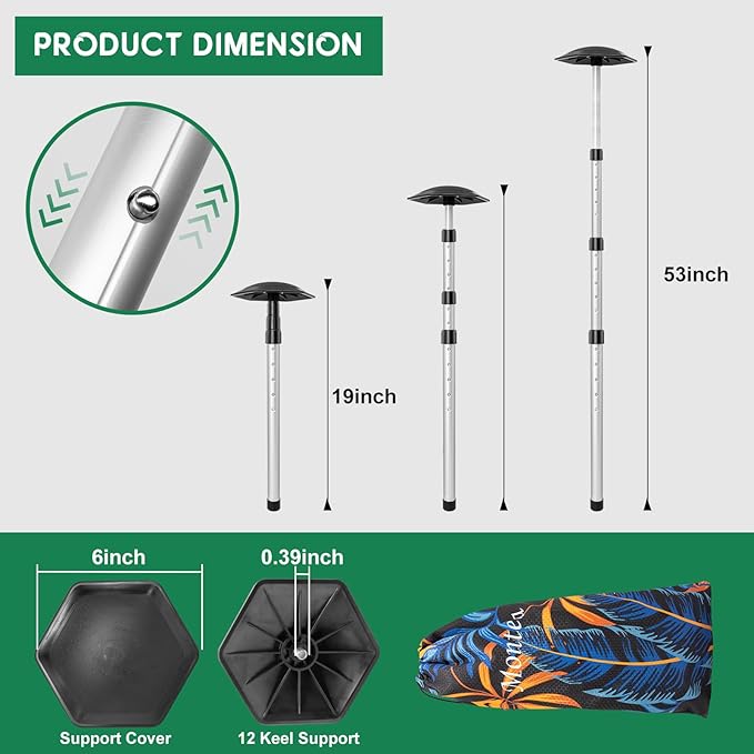 montela golf Travel Bag Support Pole, Golf Support System Adjustable Travel Golf Bag Support Rod Still Arm Golf Glub Protector for Travel Bag Golf Club Bag Accessories